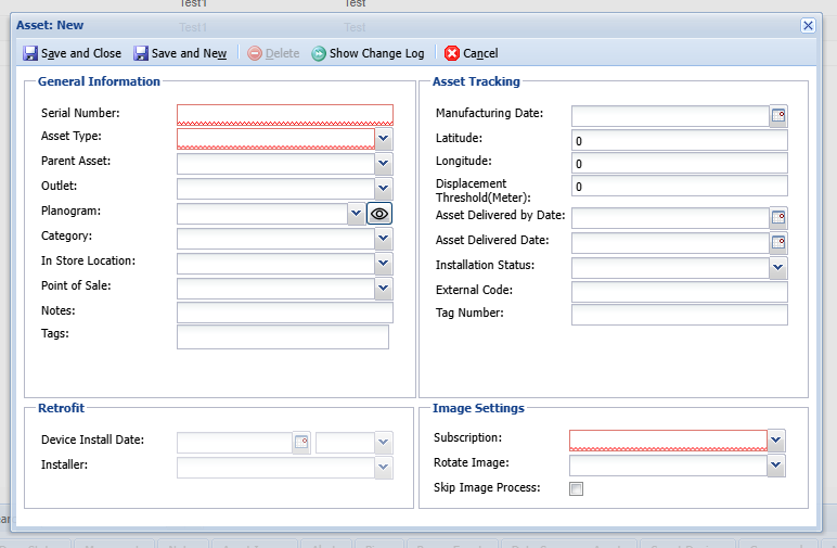 Default Asset Form