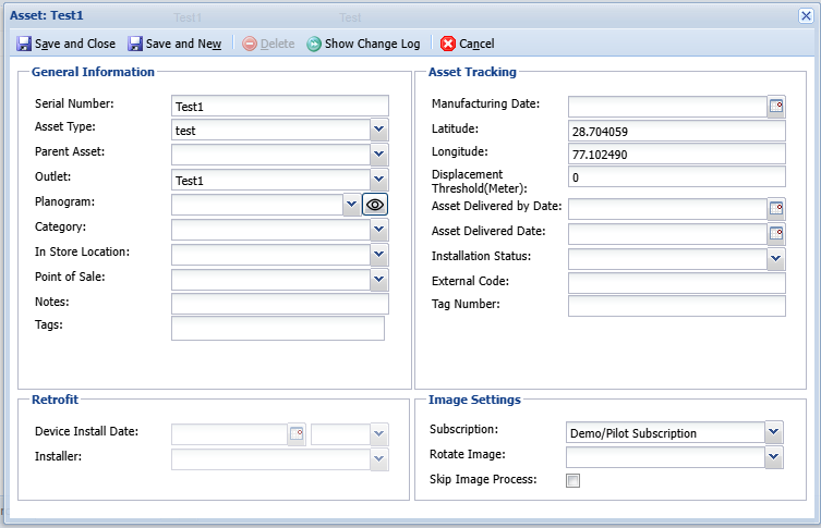 Default Asset Form