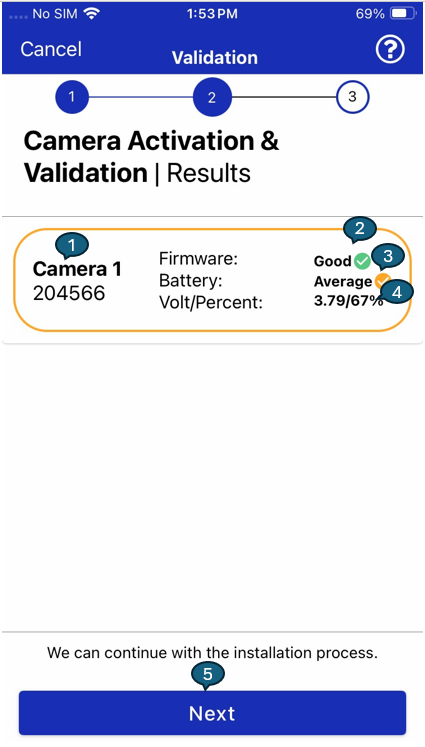 Camera Connection Screen