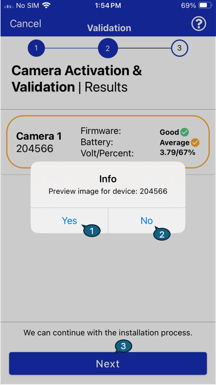 Camera Connection Screen