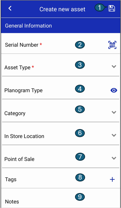 Create Asset Screen