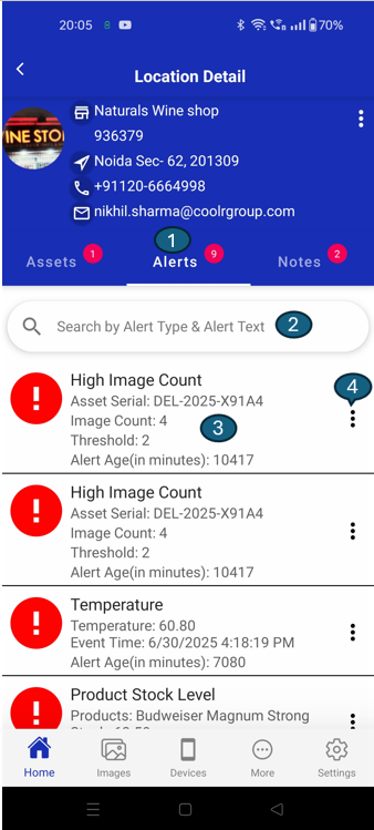 Alerts Tab
